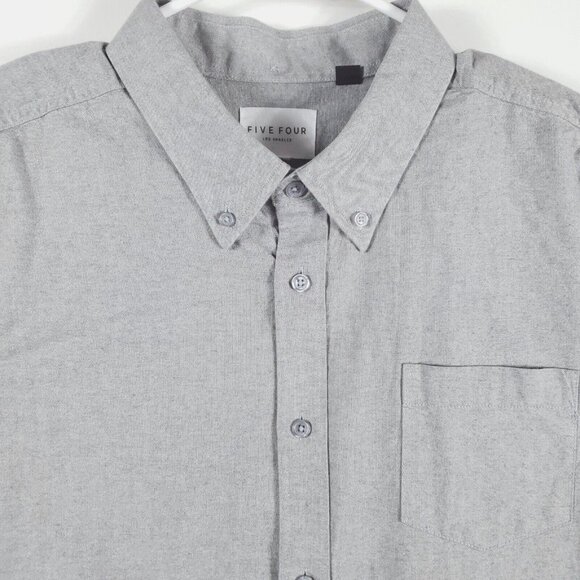 NEW Five Four Shirt Mens XL Gray Cotton Long Sleeve Regular Fit - Picture 3 of 15